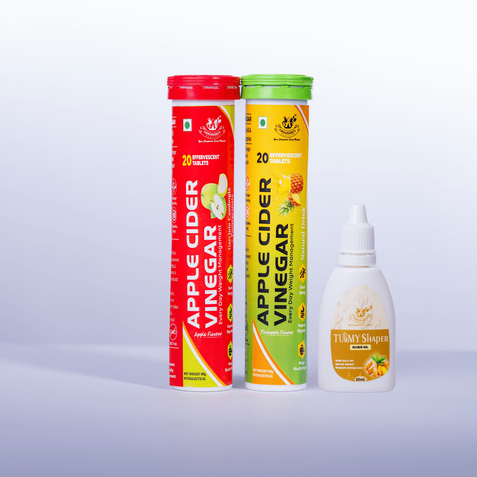 COMBO OF GREEN & RED ACV TABLET + FREE SLIM OIL